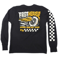 FASTHOUSE HIGH ROLLER BLACK LONG SLEEVE KIDS TEE
