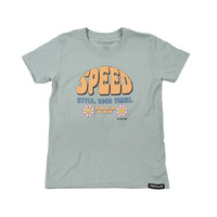 FASTHOUSE PEACHY KEEN HEATHER BLUE GIRLS TEE