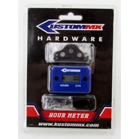 KUSTOM MX HOUR METER WITH MOUNT BRACKET - BLUE