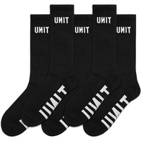 UNIT HI LUX BLACK MENS SOCKS 5 PACK