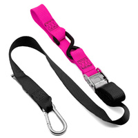 KUSTOM HARDWARE BLACK / PINK 38MM SNAP HOOK TIE DOWNS