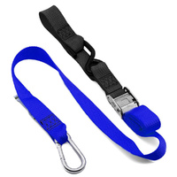 KUSTOM HARDWARE BLUE / BLACK 38MM SNAP HOOK TIE DOWNS