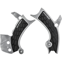 ACERBIS YAMAHA WR / YZ250 / 450F 18-23 SILVER / BLACK X-GRIP FRAME GUARDS