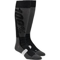100% PERCENT HI SIDE BLACK PERFORMANCE SOCKS
