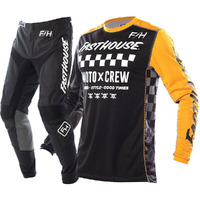 FASTHOUSE 2022 GRINDHOUSE ALPHA BLACK / AMBER KIDS GEAR SET