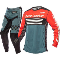 FASTHOUSE 2023 GRINDHOUSE OMEGA BLUE / RED / WHITE KIDS GEAR SET