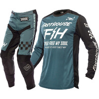 FASTHOUSE 2023 GRINDHOUSE SLAMMER BLUE / BLACK KIDS GEAR SET