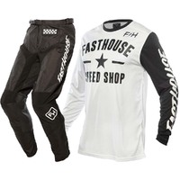 FASTHOUSE 2023 CARBON WHITE / BLACK KIDS GEAR SET