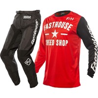 FASTHOUSE 2023 CARBON RED / BLACK KIDS GEAR SET
