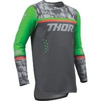THOR 2027 SPORTMODE PUNKD CHARCOAL / GREEN KIDS JERSEY