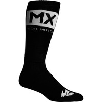 THOR 2022 SOLID BLACK / WHITE MOTO SOCKS