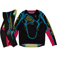 TROY LEE DESIGNS 2025 GP PRO MEMBRANE BLACK / GLO YELLOW KIDS GEAR SET