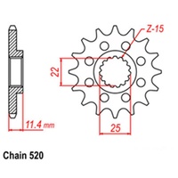 REAR SPROCKET - STEEL 42T 520P
