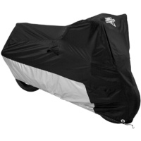 NELSON-RIGG MC-90402 BLACK/SILVER LARGE DELUXE MOTORCYCLE COVER