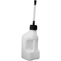 TUFF JUG 20L WHITE STANDARD CAP FUEL CAN W / CLEAR FLEXIBLE AUTO SHUT OFF SPOUT