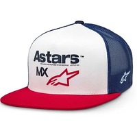 ALPINESTARS FIRST MOTO WHITE/NAVY/RED TRUCKER CAP