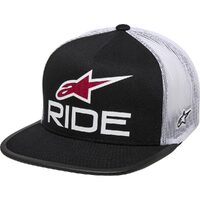 ALPINESTARS RIDE 4.0 BLACK / WHITE / RED TRUCKER HAT