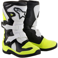 ALPINESTARS 2022 TECH 3S BLACK/WHITE/FLURO PEEWEE BOOTS