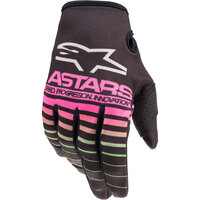ALPINESTARS 2022 RADAR BLACK / GREEN / PINK KIDS GLOVES