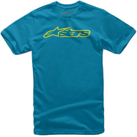 ALPINESTARS BLAZE ROYAL BLUE/FLO YELLOW KIDS TEE