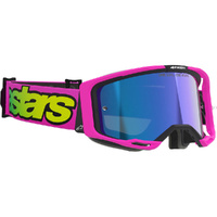 ALPINESTARS VISION 8 VISTA FLURO PINK / YELLOW BLUE MIRROR GOGGLES