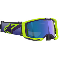 ALPINESTARS VISION 8 CORP PURPLE / FLURO YELLOW BLUE MIRROR GOGGLES