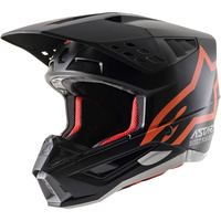 ALPINESTARS 2021 S-M5 COMPASS BLACK/ORANGE HELMET