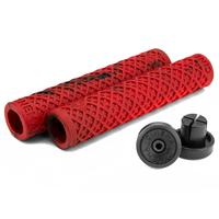 CINEMA INTERLACE 150MM BLACK/RED SPLASH GRIPS