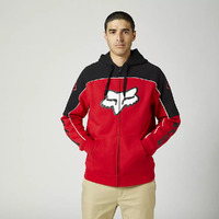 FOX DVIDE ZIP FLAME RED FLEECE HOODIE