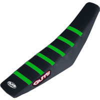 GUTS RACING KAWASAKI KX65 00-27 KLX110 02-27 GRIPPER RIBBED GREEN / BLACK / BLACK SEAT COVER
