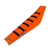 GUTS RACING KTM SX / SXF 23-27 EXC / EXCF 24-27 GRIPPER RIBBED BLACK / ORANGE / ORANGE SEAT COVER