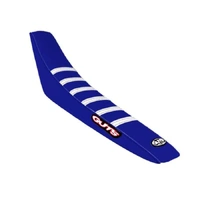 GUTS RACING YAMAHA YZ250F 24-27 YZ450F 23-27 GRIPPER RIBBED WHITE / BLUE / BLUE SEAT COVER