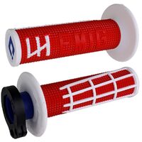 ODI V2 EMIG 2.0 RED / WHITE 2T / 4T LOCK ON GRIPS