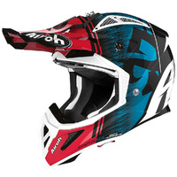 AIROH AVIATOR ACE KYBON GLOSS BLUE / RED HELMET