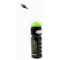 SD WATER BOTTLE BLACK/ GREEN WITH STRAW