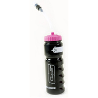 SD WATER BOTTLE BLACK/ PINK WITH STRAW