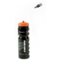 MEYBO WATER BOTTLE BLACK/ORANGE WITH STRAW