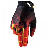 100% PERCENT RIDEFIT CORPO RED GLOVES
