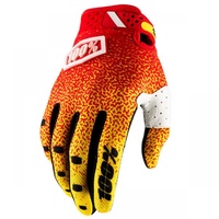100% PERCENT RIDEFIT RED/YELLOW GLOVES