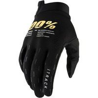 100% PERCENT I-TRACK BLACK GLOVES