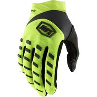 100% PERCENT AIRMATIC FLURO YELLOW / BLACK GLOVES