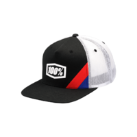 100% CORNERSTONE TRUCKER HAT BLK YTH