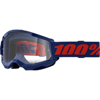 100% PERCENT STRATA 2 NAVY CLEAR GOGGLES