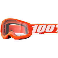 100% PERCENT STRATA 2 ORANGE CLEAR KIDS GOGGLES