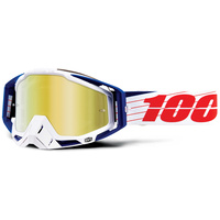100% PERCENT RACECRAFT BIBAL WHITE TINTED GOGGLES