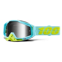 100% PERCENT RACECRAFT PINACLES SILVER TINTED GOGGLES