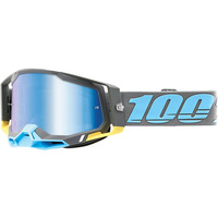 100% PERCENT RACECRAFT 2 TRINIDAD MIRROR BLUE GOGGLES