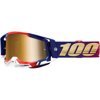 100% PERCENT RACECRAFT 2 UNITED TRUE GOLD GOGGLES
