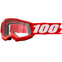 100% PERCENT ACCURI 2 YOUTH RED CLEAR GOGGLES
