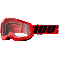 100% PERCENT STRATA 2 RED CLEAR GOGGLES